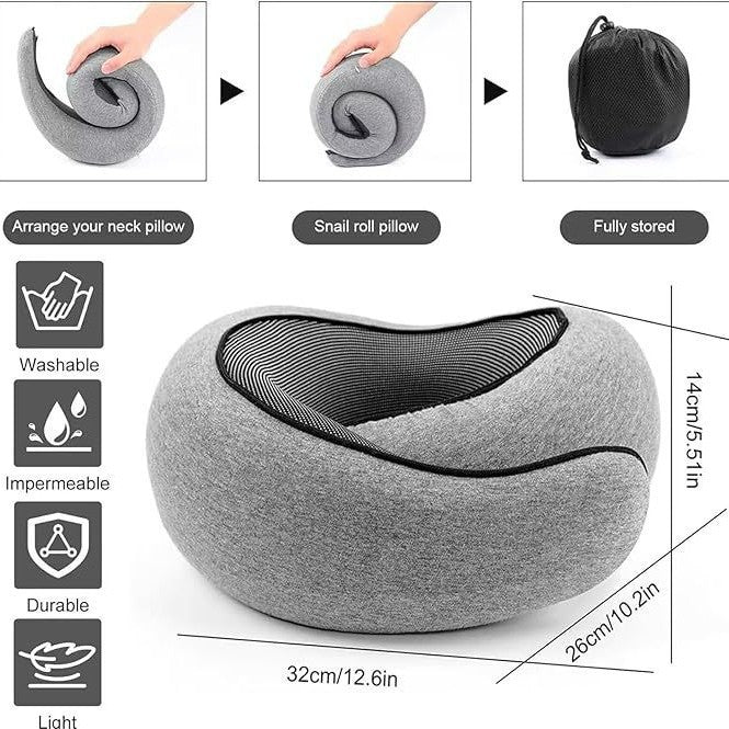 Memory Foam Snail Roll Travel Pillow