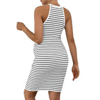 Striped Sleeveless Maternity Dress