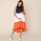 Sleeveless Color Block Maternity Dress