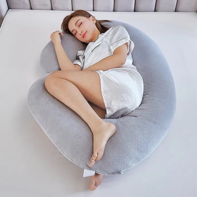 C-Shaped Pregnancy Pillow for Side Sleeping