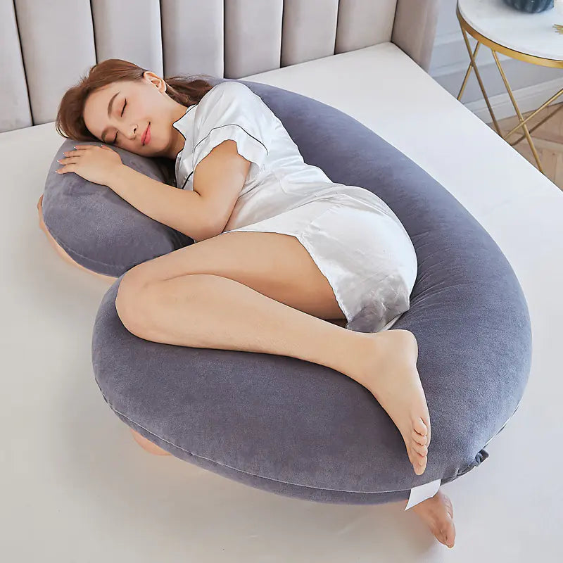 C-Shaped Pregnancy Pillow for Side Sleeping