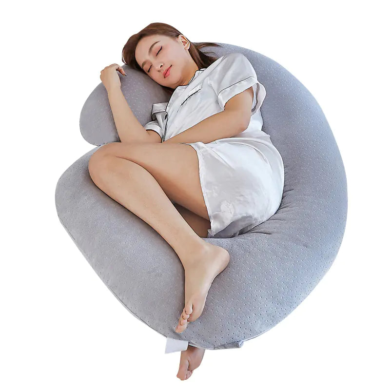 C-Shaped Pregnancy Pillow for Side Sleeping